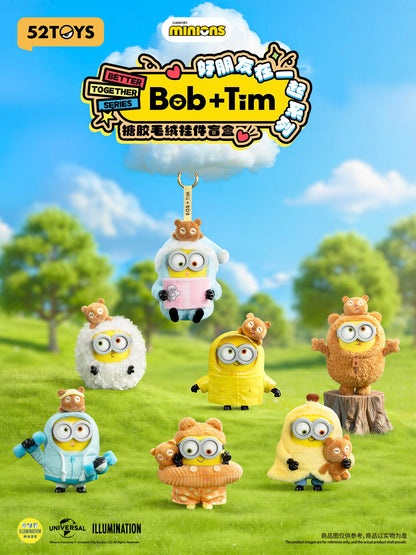 52TOYS Minions Bob & Tim "Better Together" Series Vinyl Plush Keychain Blind Box