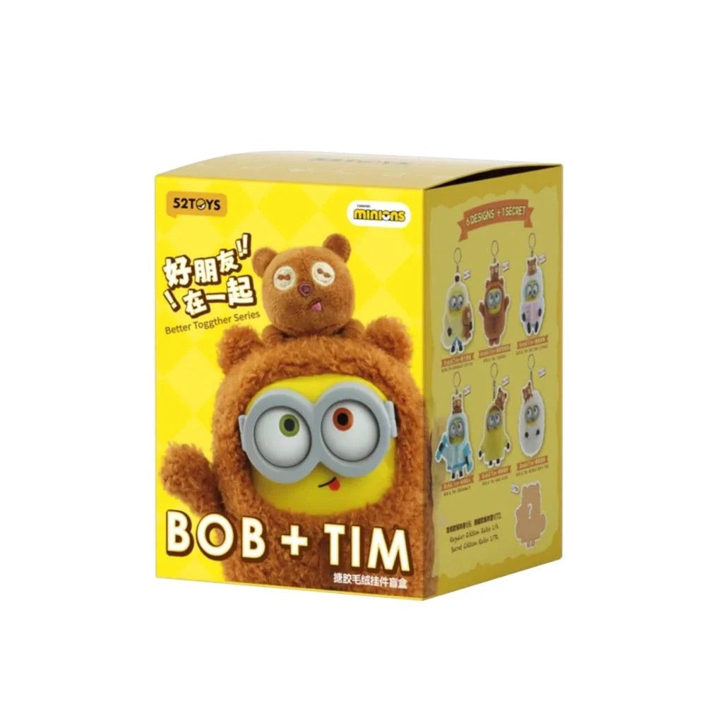 52TOYS Minions Bob & Tim "Better Together" Series Vinyl Plush Keychain Blind Box