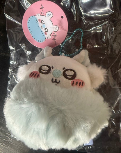 Chiikawa: Big Fluffy Tail Mascot Keychain - Momonga (Swaddle Ver.) 10cm