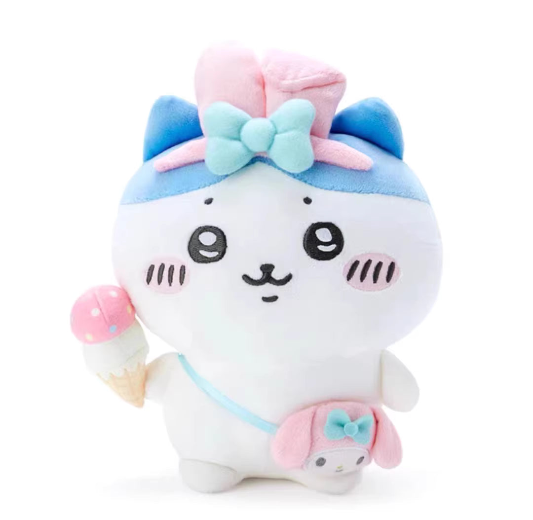 Chiikawa x Sanrio Collab: Hachiware x My Melody Plush 20cm