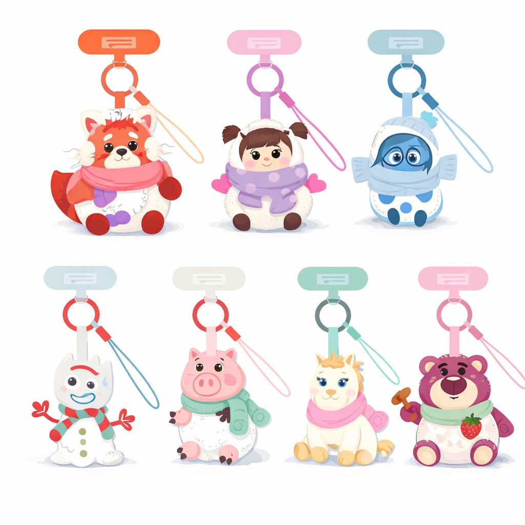 Disney Pixar Winter Snow Globe Series Plush Phone Charm Blind Box