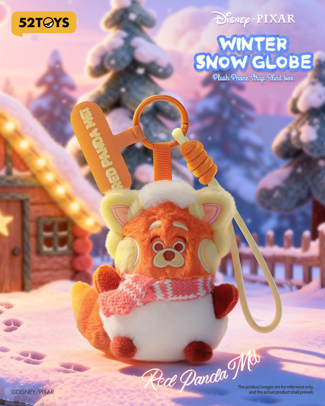 Disney Pixar Winter Snow Globe Series Plush Phone Charm Blind Box