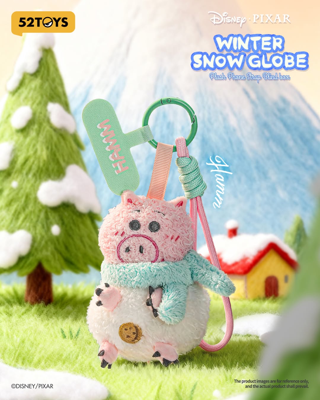 Disney Pixar Winter Snow Globe Series Plush Phone Charm Blind Box
