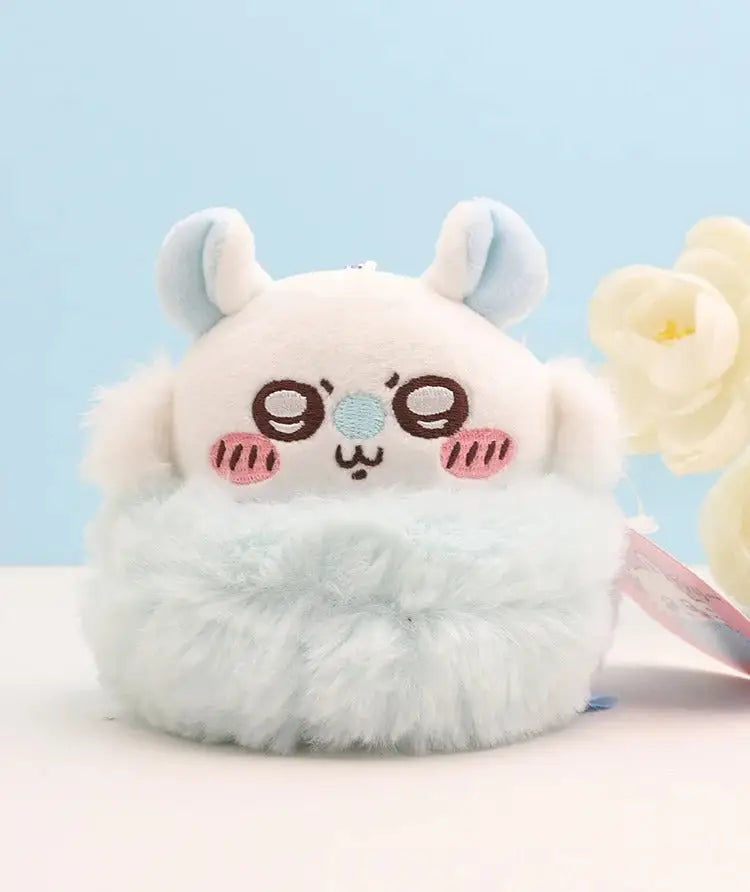 Chiikawa: Big Fluffy Tail Mascot Keychain - Momonga (Swaddle Ver.) 10cm