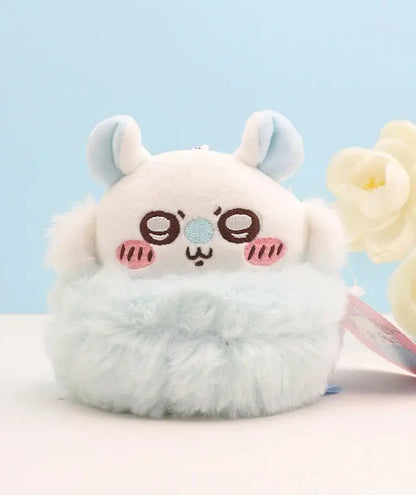 Chiikawa: Big Fluffy Tail Mascot Keychain - Momonga (Swaddle Ver.) 10cm